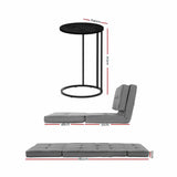 Darrahopens Furniture > Bar Stools & Chairs > Arm Chairs & Recliners Artiss Single Sofa Bed and Side Table Set, Adjustable Recliner Narrow End Table