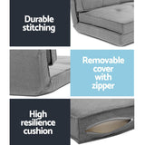 Darrahopens Furniture > Bar Stools & Chairs > Arm Chairs & Recliners Artiss Single Sofa Bed and Side Table Set, Adjustable Recliner Narrow End Table