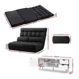 Darrahopens Furniture > Bar Stools & Chairs > Arm Chairs & Recliners Artiss Sofa Bed Adjustable Floor Chair & TV Unit 120cm Entertainment Cabinet Set