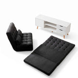 Darrahopens Furniture > Bar Stools & Chairs > Arm Chairs & Recliners Artiss Sofa Bed Adjustable Floor Chair & TV Unit 120cm Entertainment Cabinet Set