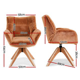 Darrahopens Furniture > Bar Stools & Chairs > Arm Chairs & Recliners Artiss Swivel Chair Armchair Nursing Velvet Brown