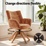 Darrahopens Furniture > Bar Stools & Chairs > Arm Chairs & Recliners Artiss Swivel Chair Armchair Nursing Velvet Brown