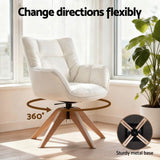 Darrahopens Furniture > Bar Stools & Chairs > Arm Chairs & Recliners Artiss Swivel Chair Armchair Nursing Velvet White