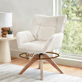 Darrahopens Furniture > Bar Stools & Chairs > Arm Chairs & Recliners Artiss Swivel Chair Armchair Nursing Velvet White