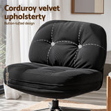 Darrahopens Furniture > Bar Stools & Chairs > Arm Chairs & Recliners Artiss Swivel Chair Nursing Armchair Lounge Corduroy Steel Star Base Black In Australia - Darrahopens