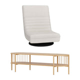 Darrahopens Furniture > Bar Stools & Chairs > Arm Chairs & Recliners Artiss Swivel Floor Chair & TV Entertainment Unit with Storage Shelf Set