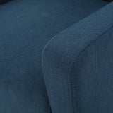 Darrahopens Furniture > Bar Stools & Chairs > Arm Chairs & Recliners Canberra Linen Fabric Tufted Armchair in Dark Blue