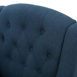 Darrahopens Furniture > Bar Stools & Chairs > Arm Chairs & Recliners Canberra Linen Fabric Tufted Armchair in Dark Blue