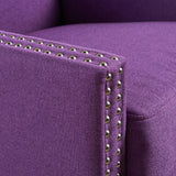 Darrahopens Furniture > Bar Stools & Chairs > Arm Chairs & Recliners Cecilia Classic Studded Purple Wingback Club Armchair