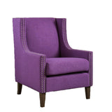 Darrahopens Furniture > Bar Stools & Chairs > Arm Chairs & Recliners Cecilia Classic Studded Purple Wingback Club Armchair
