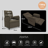 Darrahopens Furniture > Bar Stools & Chairs > Arm Chairs & Recliners FORTIA Electric Armchair Recliner, Single Fabric Chair, Biege