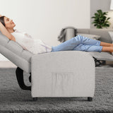 Darrahopens Furniture > Bar Stools & Chairs > Arm Chairs & Recliners Home Recliner Chair - Linen Fabric Sofa Lounge Armchair SHILOH GREY