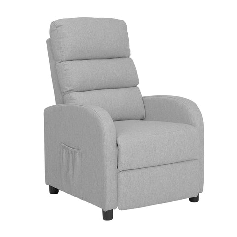 Darrahopens Furniture > Bar Stools & Chairs > Arm Chairs & Recliners Home Recliner Chair - Linen Fabric Sofa Lounge Armchair SHILOH GREY