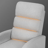 Darrahopens Furniture > Bar Stools & Chairs > Arm Chairs & Recliners Home Recliner Chair - Linen Fabric Sofa Lounge Armchair SHILOH GREY