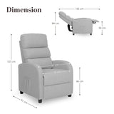 Darrahopens Furniture > Bar Stools & Chairs > Arm Chairs & Recliners Home Recliner Chair - Linen Fabric Sofa Lounge Armchair SHILOH GREY