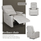 Darrahopens Furniture > Bar Stools & Chairs > Arm Chairs & Recliners Home Recliner Chair - PU Leather Sofa Lounge Armchair DAKOTA GREY