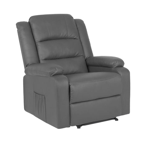 Darrahopens Furniture > Bar Stools & Chairs > Arm Chairs & Recliners Home Recliner Chair - PU Leather Sofa Lounge Armchair MARLO GREY