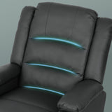 Darrahopens Furniture > Bar Stools & Chairs > Arm Chairs & Recliners Home Recliner Chair - PU Leather Sofa Lounge Armchair MARLO GREY