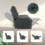 Darrahopens Furniture > Bar Stools & Chairs > Arm Chairs & Recliners Home Recliner Chair - PU Leather Sofa Lounge Armchair MARLO GREY