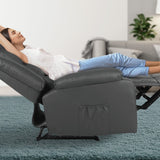 Darrahopens Furniture > Bar Stools & Chairs > Arm Chairs & Recliners Home Recliner Chair - PU Leather Sofa Lounge Armchair MARLO GREY