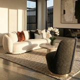 Darrahopens Furniture > Bar Stools & Chairs > Arm Chairs & Recliners Interior Ave - Chateau Swivel Accent Chair - Charcoal Boucle