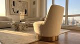 Darrahopens Furniture > Bar Stools & Chairs > Arm Chairs & Recliners Interior Ave - Chateau Swivel Accent Chair - Vanilla Oat