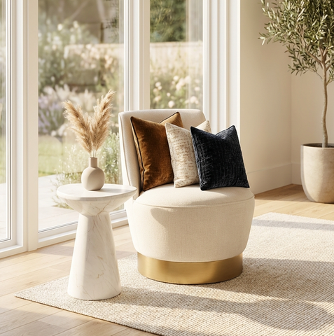 Darrahopens Furniture > Bar Stools & Chairs > Arm Chairs & Recliners Interior Ave - Chateau Swivel Accent Chair - Vanilla Oat