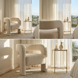 Darrahopens Furniture > Bar Stools & Chairs > Arm Chairs & Recliners Interior Ave - Portia Boucle Arm Chair - Off White