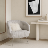 Darrahopens Furniture > Bar Stools & Chairs > Arm Chairs & Recliners Interior Ave - Vespa Pleated Velvet Accent Chair – Pearl Grey