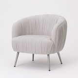 Darrahopens Furniture > Bar Stools & Chairs > Arm Chairs & Recliners Interior Ave - Vespa Pleated Velvet Accent Chair – Pearl Grey