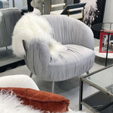 Darrahopens Furniture > Bar Stools & Chairs > Arm Chairs & Recliners Interior Ave - Vespa Pleated Velvet Accent Chair – Pearl Grey