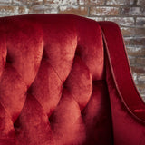 Darrahopens Furniture > Bar Stools & Chairs > Arm Chairs & Recliners Lara Two Tone Tufted Garnet New Velvet Club Armchair