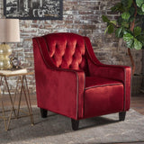 Darrahopens Furniture > Bar Stools & Chairs > Arm Chairs & Recliners Lara Two Tone Tufted Garnet New Velvet Club Armchair
