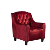 Darrahopens Furniture > Bar Stools & Chairs > Arm Chairs & Recliners Lara Two Tone Tufted Garnet New Velvet Club Armchair