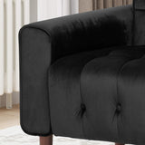 Darrahopens Furniture > Bar Stools & Chairs > Arm Chairs & Recliners Lewisham Black Tufted Velvet Armchair