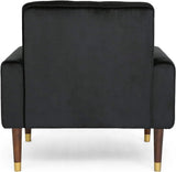 Darrahopens Furniture > Bar Stools & Chairs > Arm Chairs & Recliners Lewisham Black Tufted Velvet Armchair