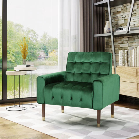 Darrahopens Furniture > Bar Stools & Chairs > Arm Chairs & Recliners Lewisham Emerald Tufted Velvet Armchair