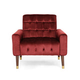 Darrahopens Furniture > Bar Stools & Chairs > Arm Chairs & Recliners Lewisham Garnet Tufted Velvet Armchair