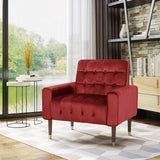 Darrahopens Furniture > Bar Stools & Chairs > Arm Chairs & Recliners Lewisham Garnet Tufted Velvet Armchair