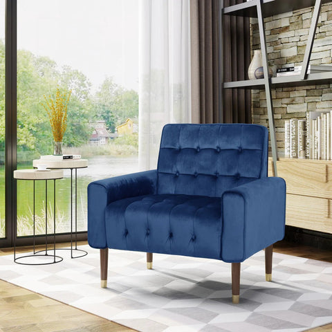 Darrahopens Furniture > Bar Stools & Chairs > Arm Chairs & Recliners Lewisham Navy Blue Tufted Velvet Armchair