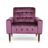Darrahopens Furniture > Bar Stools & Chairs > Arm Chairs & Recliners Lewisham Raisin Tufted Velvet Armchair
