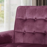 Darrahopens Furniture > Bar Stools & Chairs > Arm Chairs & Recliners Lewisham Raisin Tufted Velvet Armchair