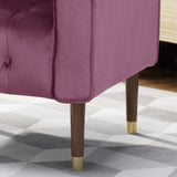 Darrahopens Furniture > Bar Stools & Chairs > Arm Chairs & Recliners Lewisham Raisin Tufted Velvet Armchair