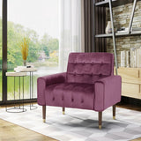 Darrahopens Furniture > Bar Stools & Chairs > Arm Chairs & Recliners Lewisham Raisin Tufted Velvet Armchair