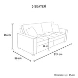 Darrahopens Furniture > Bar Stools & Chairs > Arm Chairs & Recliners Milano 3 Seater Sofa Set Polyester Fabric Multilayer Two Pillows Attached Individual Pocket Spring