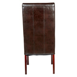 Darrahopens Furniture > Bar Stools & Chairs > Arm Chairs & Recliners Set of 2 Rome Leather Brown Dining Chairs Durable Seat Wood Kitchen Cafe