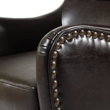 Darrahopens Furniture > Bar Stools & Chairs > Arm Chairs & Recliners Vintage Brown Bonded Leather High Back Armchair