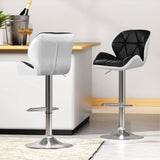 Darrahopens Furniture > Bar Stools & Chairs Artiss 4x Bar Stools Gas Lift Padded Leather Black & White