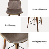 Darrahopens Furniture > Bar Stools & Chairs Artiss 4x Bar Stools Vintage Leather Wooden