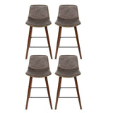 Darrahopens Furniture > Bar Stools & Chairs Artiss 4x Bar Stools Vintage Leather Wooden